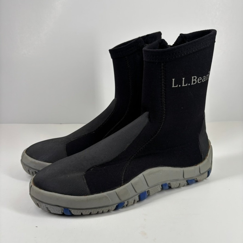 L.L.Bean Vortex Men's US 7 Black Neoprene Wetsuit Side-Zip Waterproof Water Boot